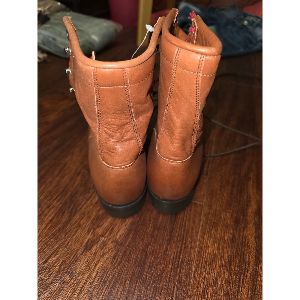 Vintage Justin Original Lace-R Boots Women 6.5 B Brown Leather USA NOS L624 - Picture 5 of 9